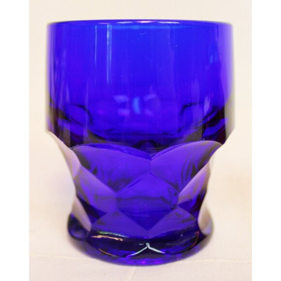 7 Viking Drinking Glass Tumbler Goblet Honeycomb Ruby Red lite Blue Clear Cobalt - Picture 12 of 16